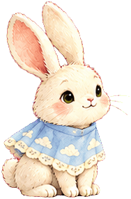 Rabbit wearing a sky poncho